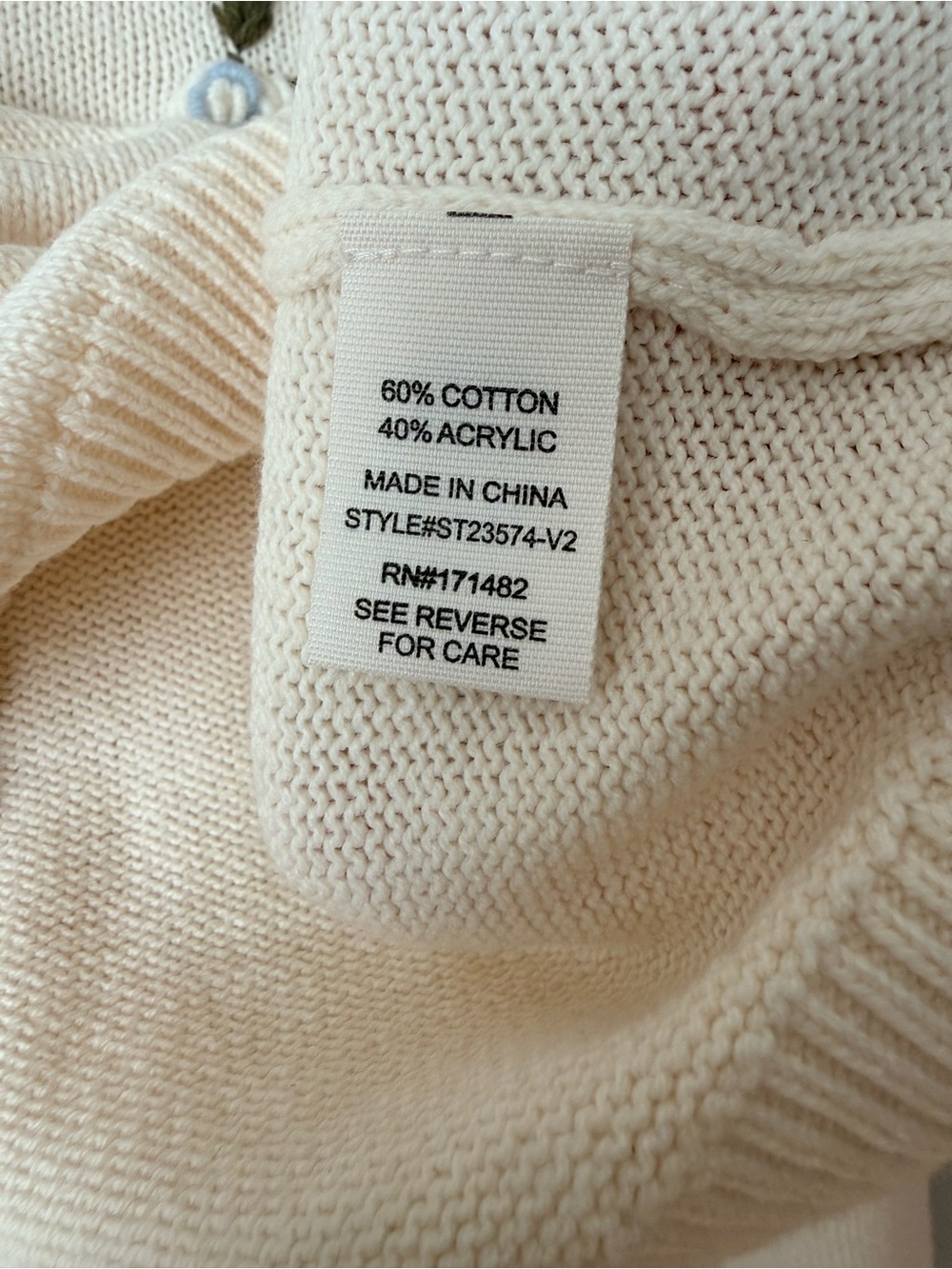 Jessica Simpson Cream Floral Appliqué Crewneck Sweater - Picture 6 of 6